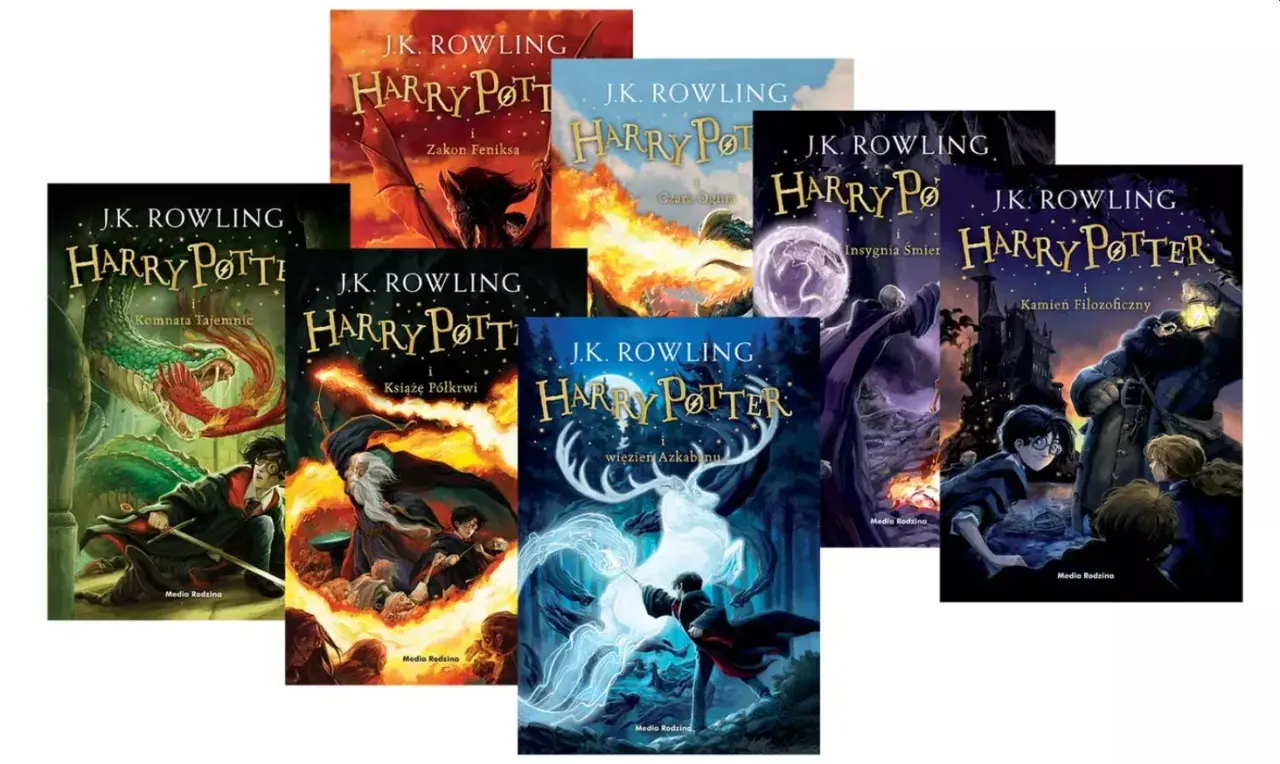 Okładki książek o Harrym Potterze. Zastanawiasz się, ile trwają wszystkie części Harrego Pottera? To cała saga!